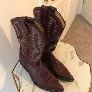 Cowboy Boots (deep maroon color 7.5)